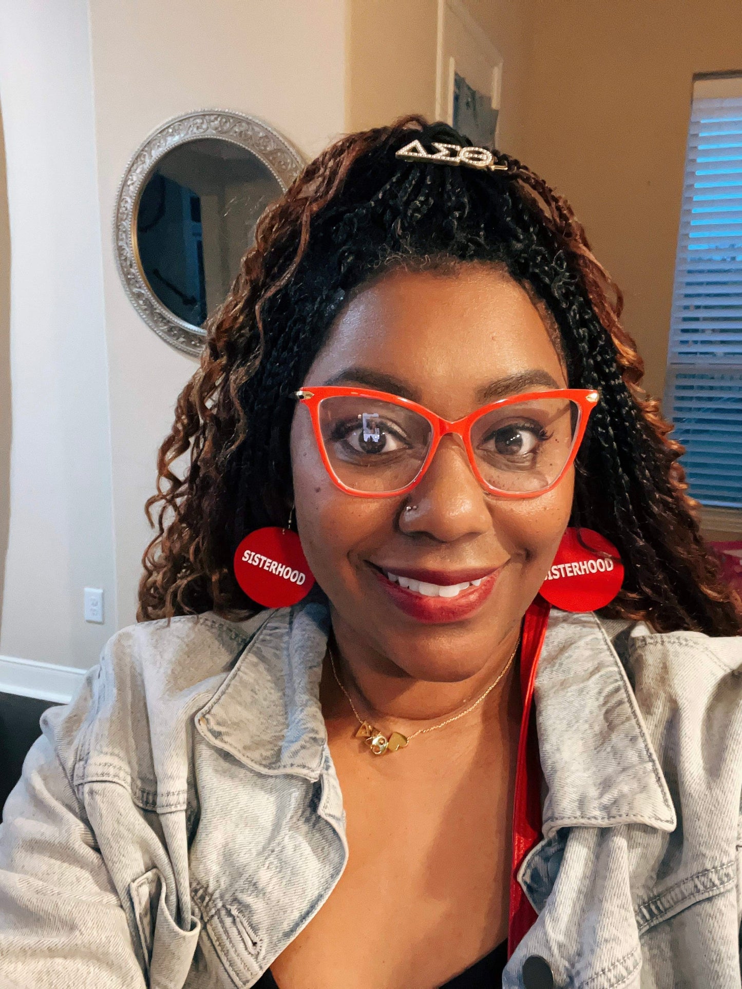 Red/White “Sisterhood” Earrings