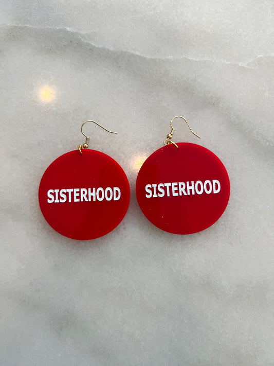 Red/White “Sisterhood” Earrings