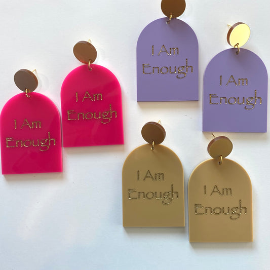 I AM ENOUGH Inspirational Dangles