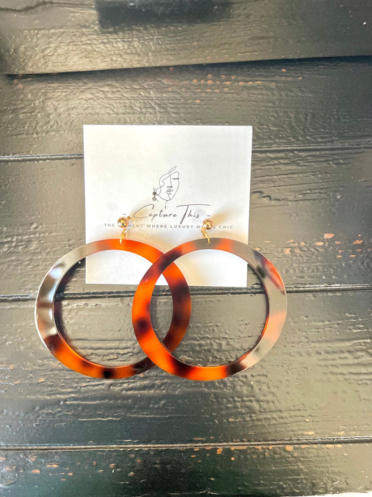 Tortoise  Shell Hoops