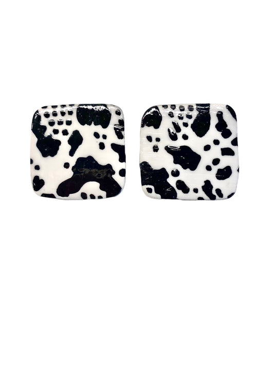 Snake Skin Square Studs