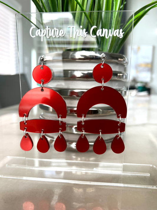 Metallic Dangles in Blue/Red/Fuschia